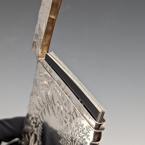 1902 British Antique Sterling Silver Card Case 52g George Unite